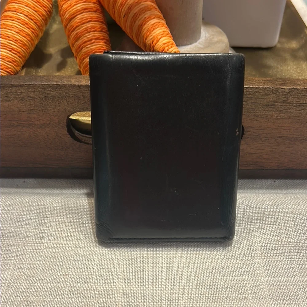💥2/$10 Calvin Klein Mens Black Leather trifold slim Wallet